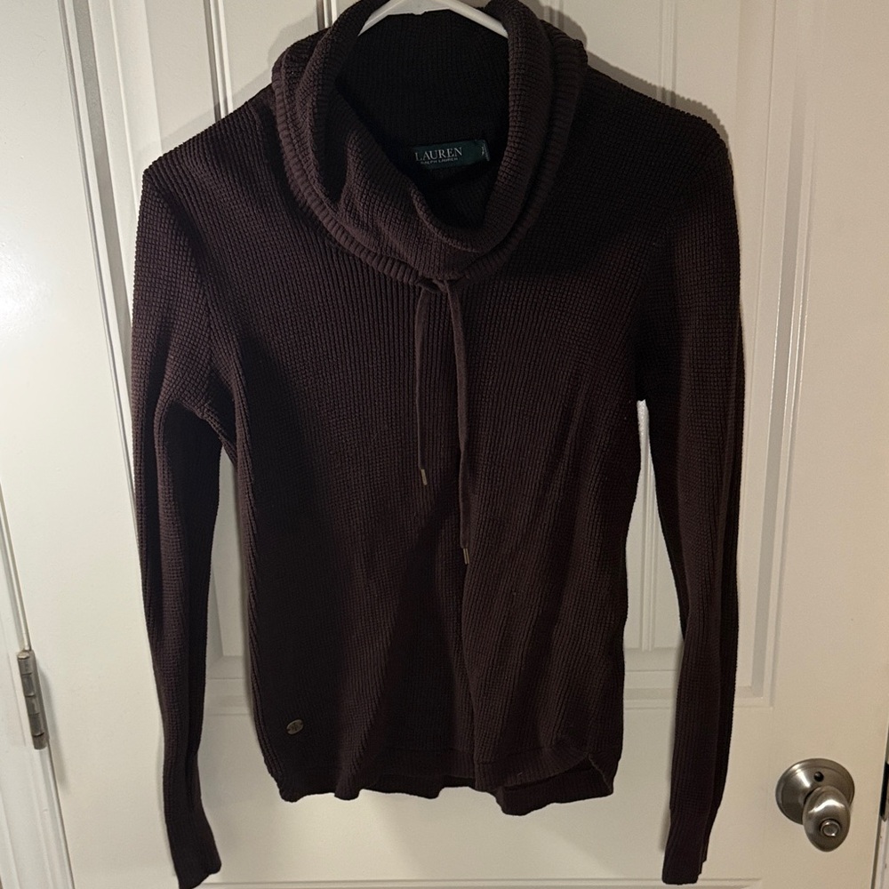 Lauren Ralph Lauren Dark Brown Cowl Neck Sweater